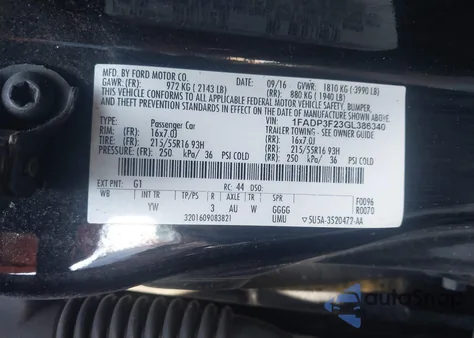 2016 Ford Focus Se из США, поврежденный, VIN 1FADP3F23GL386340